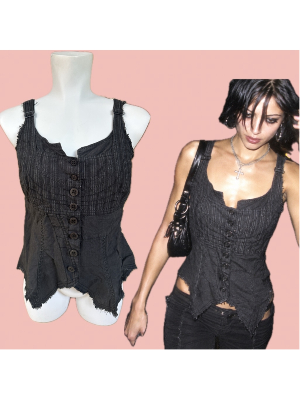 Marc Aurel Linen Corset Top Size 42 / US 10